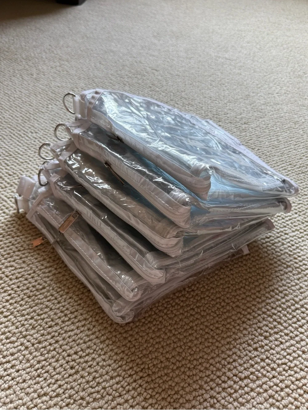 clear gusseted garment bag with fabric trim - dream duffel!